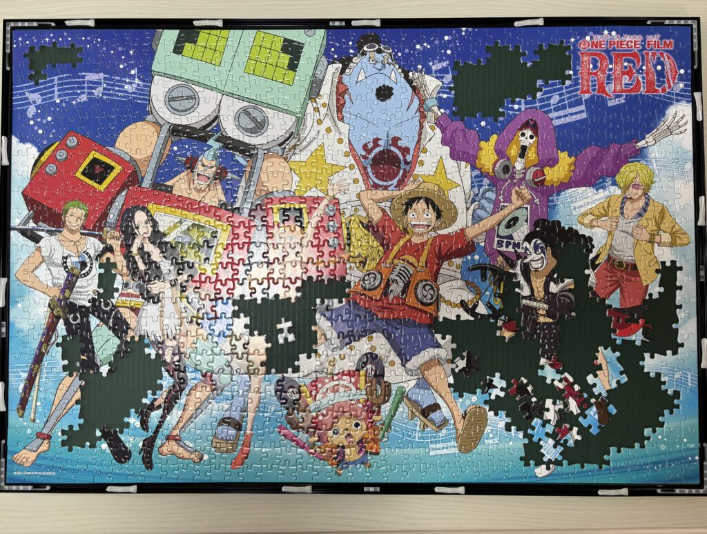 毎週取り組んでいる1000ピースのパズルがもうすぐ完成しそうです。