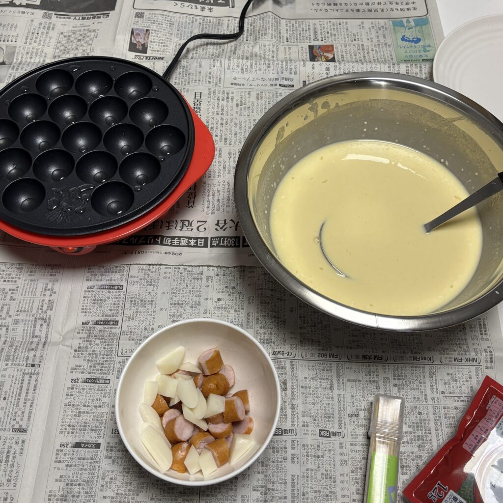 タコ焼きの準備万端です。